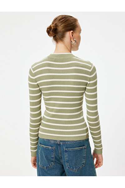 Koton Πλεκτό πουλόβερ με κορδόνι - Ελαφρύ, όρθιο λαιμό, μακρυμάνικο