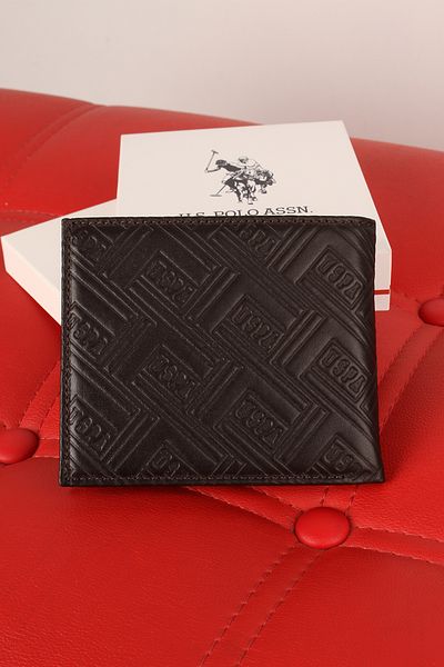 U.S. Polo Assn. ΒΑΣΗ. POLO ASSN. 24022-24023-24630 Θήκη κάρτας πορτοφολιού από γνήσιο δέρμα καφέ