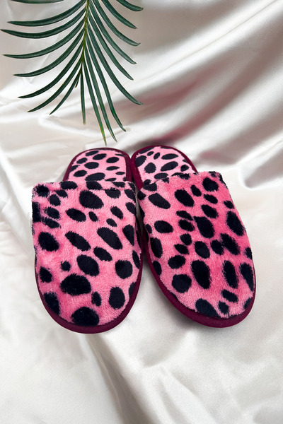 GULA Ursuleț de pluș pentru femei, cu buline, papuci de casă de zi cu zi, pac...