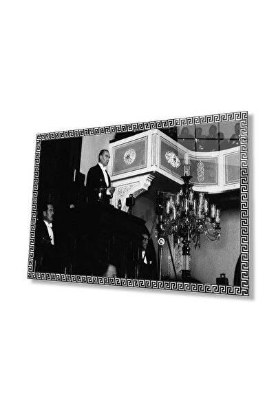 idealizbiz Ataturk staklena slika, 4mm izdržljivo kaljeno staklo, Ataturk sta...