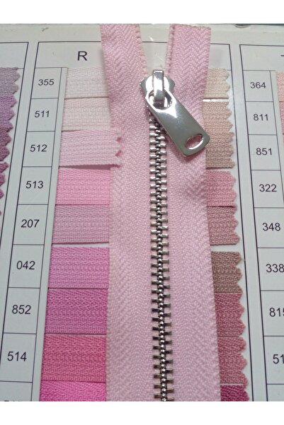 enSarüx 85 Cm 1 Adet 5 No Metal Parlak Gümüş Diş Krem Rengi Separe Fermuar