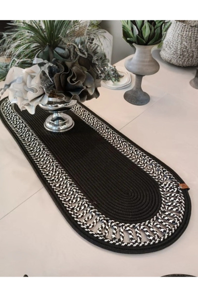 HomeTurko Moderin Doğal Jüt, Desenli, Hasır, Amerikan Servis, Masa, Sehpa Ört...