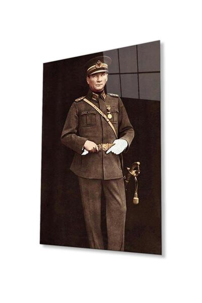 idealizbiz Ataturk staklena slika, 4mm izdržljivo kaljeno staklo, Ataturk sta...