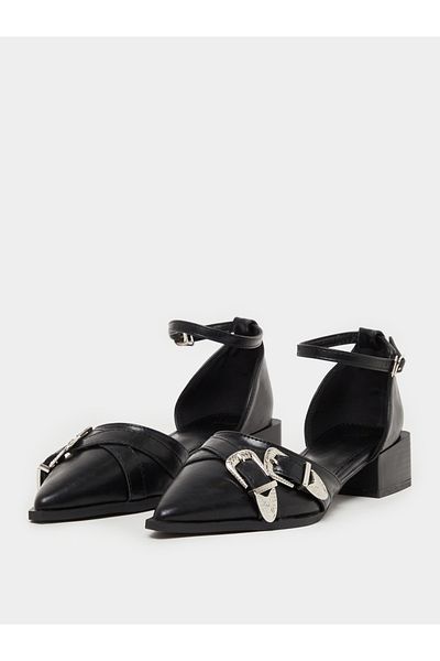 Styli Buckle Accent Ankle Strap Pointed Toe Pumps