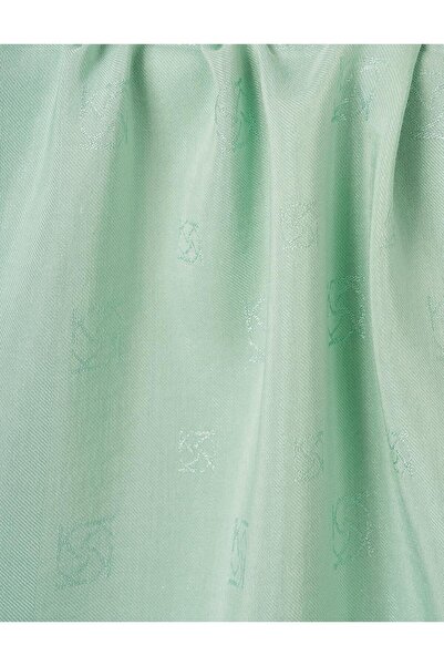 Kayra Mint Color Cotton Blended Logo Shawl