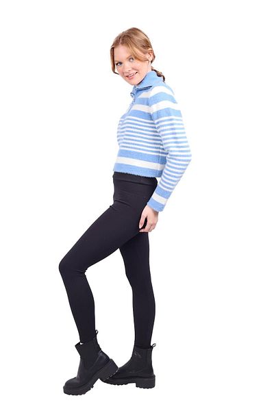 Rays Pulover Yumoş 6619 Model Baby Blue - Detaliat cu fermoar