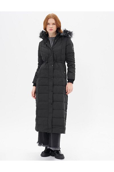 Kayra Faux Fur Goose down Coat Black