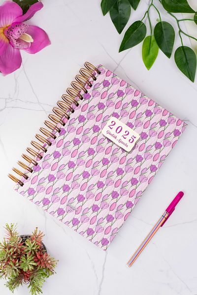 denden Spiralli 2025 Lilac Tulipa Agenda, 17x24 см