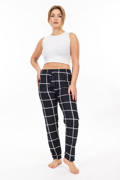 TAMPAP Pantaloni de pijama de damă din piele intoarsa cu model texturat