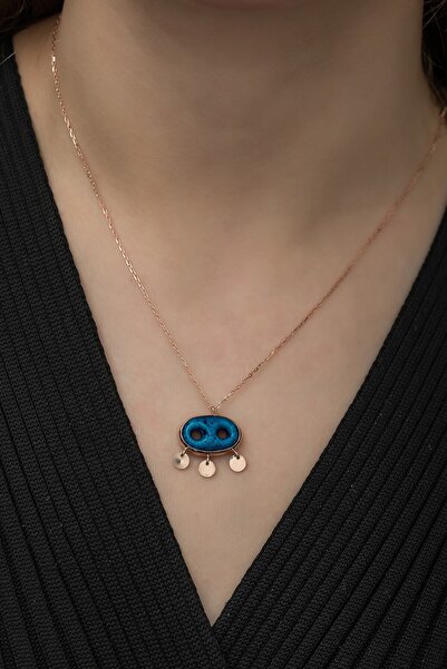 Nereze Kadın  Süryani Nazar Kolye Kadın Gümüş Kolye 925 Ayar