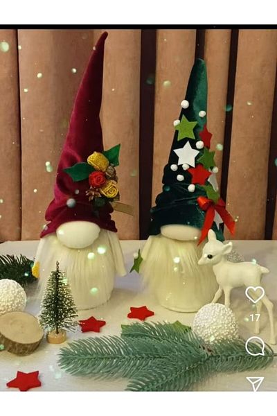 GENC DIJITAL BASKI Christmas Gnomes 2 Packets (30 cm)