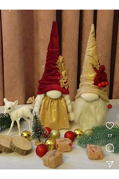 GENC DIJITAL BASKI Christmas Gnomes 2 Packets (30 cm)
