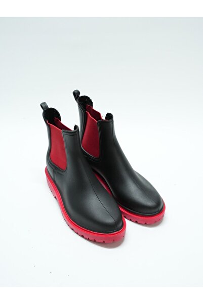 EYMEN SHOES AKINAL BELLA NAYLON ERKEK ÇİZME , SİYAH KIRMIZI