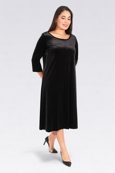 TOLGA SARAÇOĞLU 40254 ROCHIE DE catifea elegantă, tăiată casual, neagră