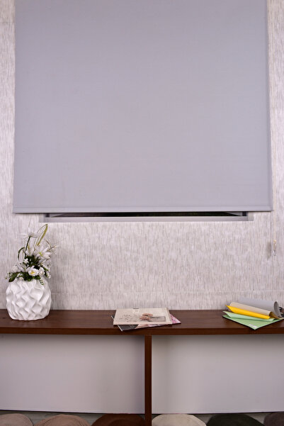 Setekshome Gri Düz Etek Dilimsiz Ip 1080 Zebra Stor Güneşlik Perde