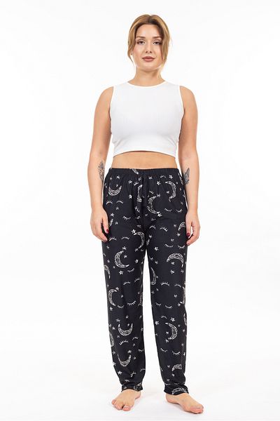 TAMPAP Pantaloni de pijama de damă din piele intoarsa cu model texturat