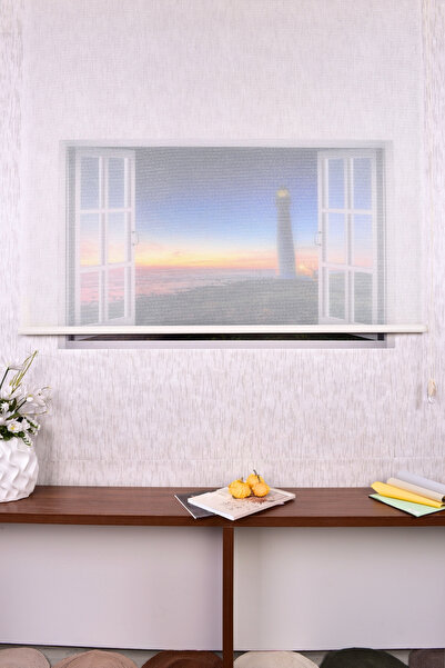 Setekshome Ekru Boğumlu Tül Etek Dilimsiz 18 Sim Zebra Stor Güneşlik Perde