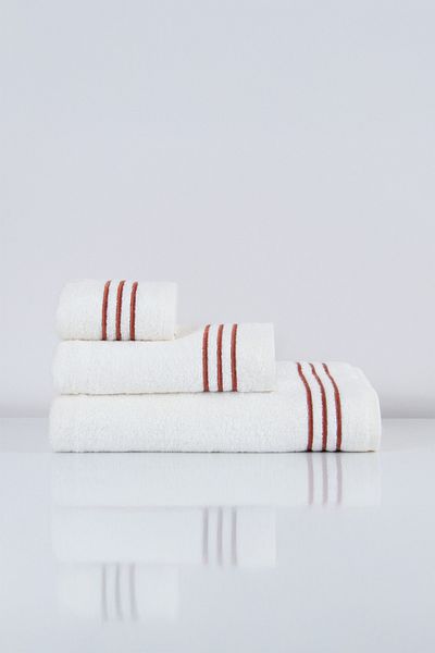 Nazik Home Prosop de mână brodat Zen Stripe (30 X 50 cm)
