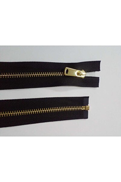 enSarüx 85 Cm 1 Adet 5 No Metal Parlak Sarı Diş Gold Diş Separe Fermuar Siyah...