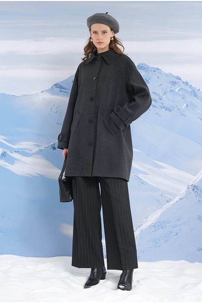 HEQA Anthracite A-Line Coat