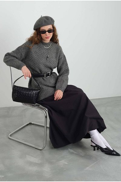HEQA Πλεκτό πουλόβερ Anthracite Color Spider
