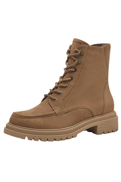 Tamaris Damen Sportliche Stiefelette 1-25209-43 Braun 310 Camel Leder mit TOUCH-IT & abnehmbarer Socke