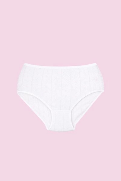 Ceylanoğlu Women's White 12-Piece Transfer Ribbed Panties