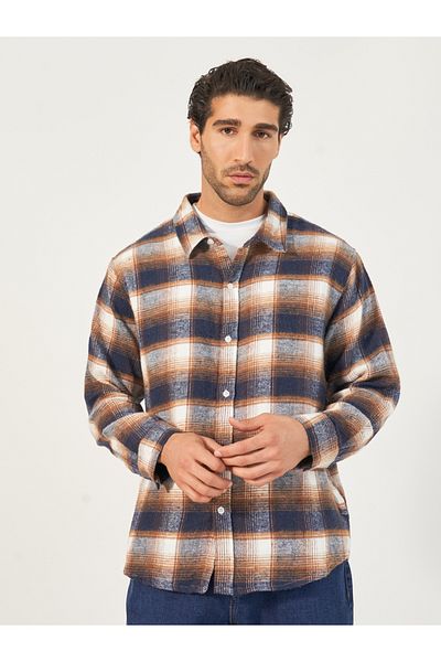 Styli Campfire Brushed Flannel Checkered Oversized Shirt