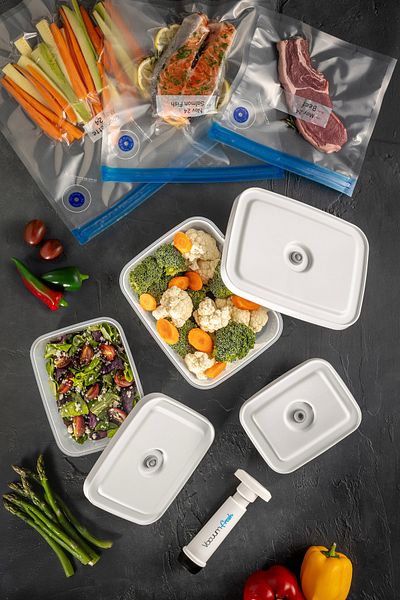 Vienev Vacuumfresh 4 Piece Vacuum Food Storage and Vacuum Pump Set