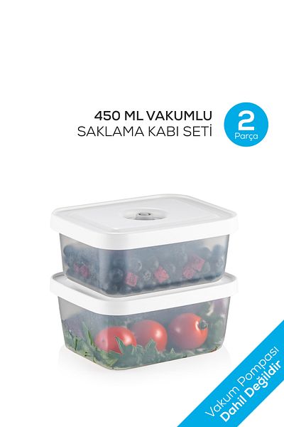 Vienev Vacuumfresh Set of 2 450 ml Vacuum Food Storage Containers