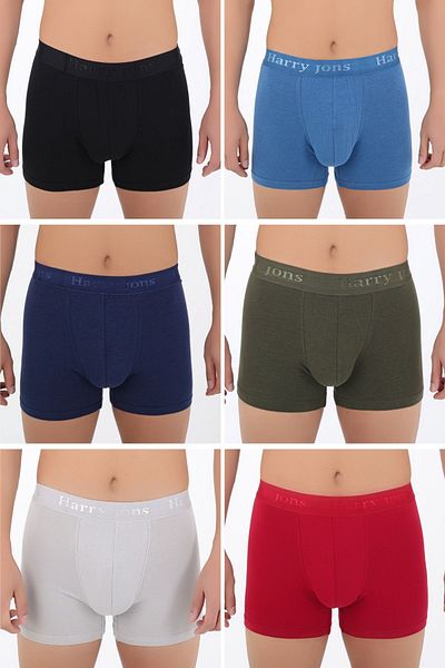 Harry Jons Ανδρικό Modal Boxer Lycra Premium Box 6 τεμαχίων