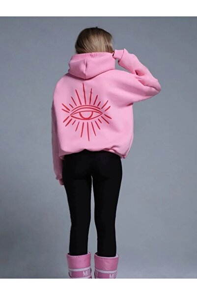 NİCE Світшот з великим принтом, 3 нитки, рожевий