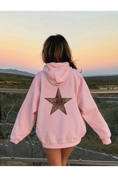 Derays Γυναικείο φούτερ με κουκούλα Star Leopard