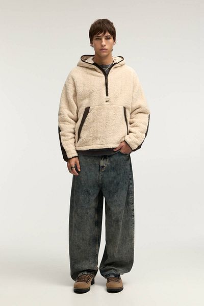 Pull & Bear Hooded teddy jacket