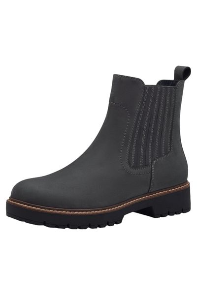 Tamaris Damen Sportliche Stiefelette 1-25410-43 Grau 003 Dark Grey Leder Mit Touch-it