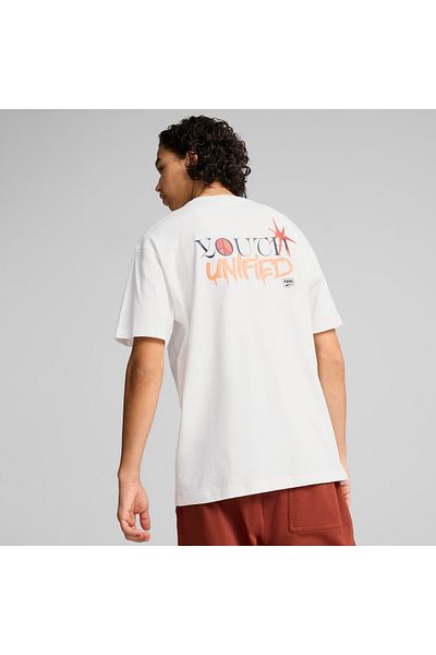 Puma Λευκό μπλουζάκι Downtown Relaxed Graphic Unisex