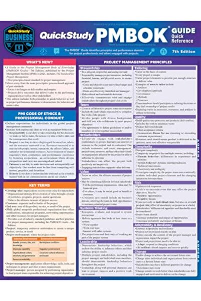 BarCharts QuickStudy PMBOK Quick Reference Guide