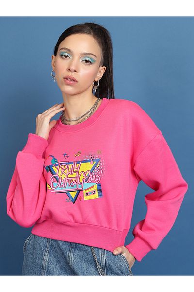 Tokyo Talkies By Styli Retro Graphic Print Dropped Shoulder Sweatshirt