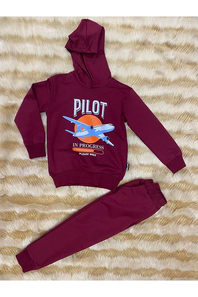 skycott Σετ παιδικής φόρμας με κουκούλα με στάμπα Pilot Text