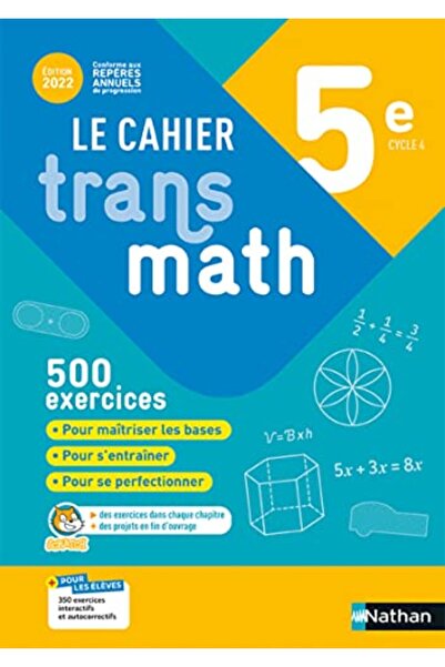 NATHAN Cahier Transmath 5È 2022 Cahier De Lélève