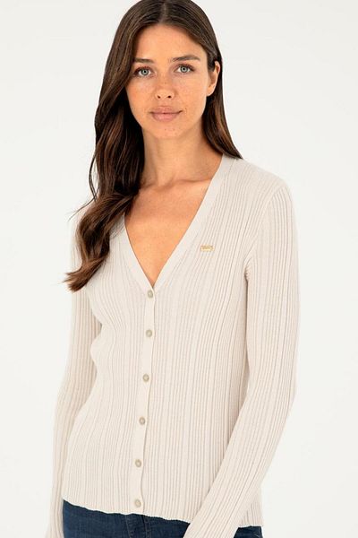 U.S. Polo Assn. Men Women Elagance 100% Cotton V-Neck Button Detail Women Cardigan
