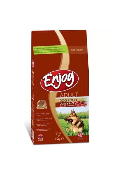 Enjoy Kuzulu ve Pirinçli Yetişkin Köpek Maması 15 Kg