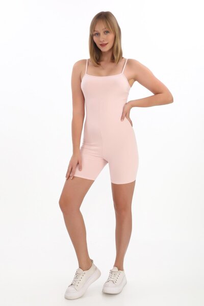 penyebizden Thin Strap Body Jumpsuit -Pink