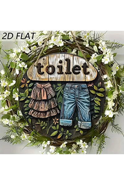 Dekor Vagonu Ahşap Tuvalet Kapı Süsü Ev ve İşyeri Dekorasyonu