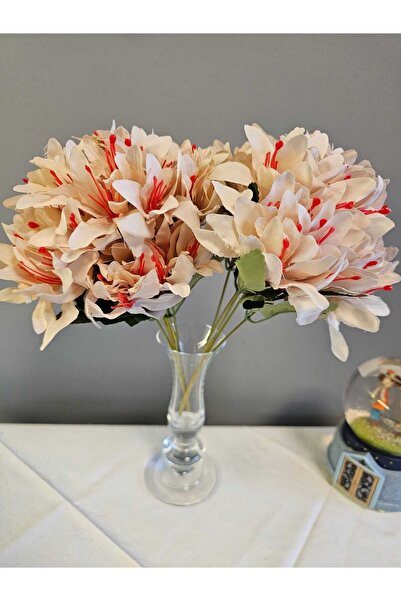 YASİMA KİREMİT 5 DALLI  MERCAN RENGİ ÇAN ÇİÇEĞİ 34 CM EL BUKETI VAZO ARANJMAN DEKOR ÇİÇEĞİ 1 adet