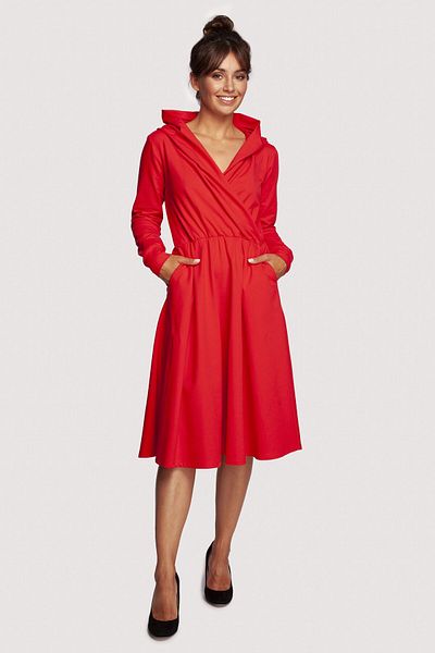 BEWEAR Flared dress with a hood