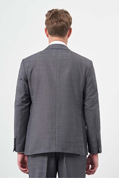 İmza Koyu Antrasit Düz Flannel Mono Yaka 2 Düğme 4 Drop Comfort Fit Classic Takım Elbise 1001245164