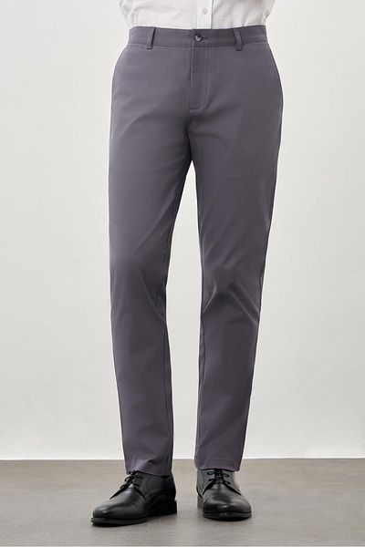 İmza Παντελόνι Chino Casual Slim Fit από καπνιστό βαμβάκι με πλαϊνές τσέπες 1003245168