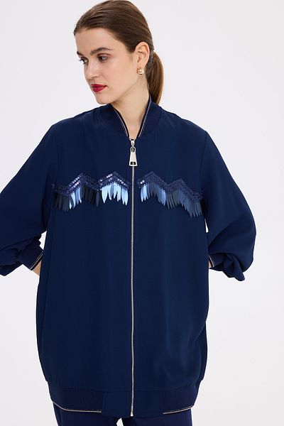 Missemramiss Disegno Bomber Jacket με αξεσουάρ 4600 Σκούρο Μπλε