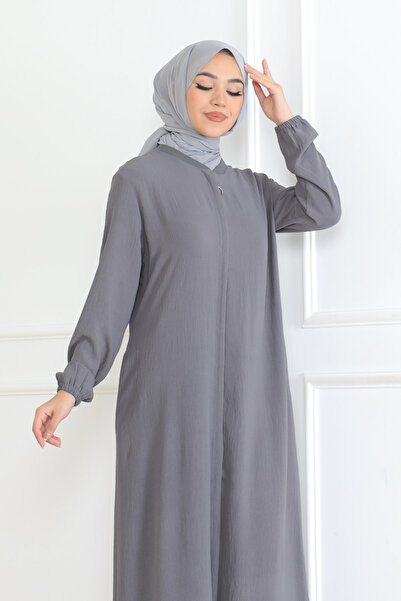 OKTAYUSTA COLLECTİON Απλό ημερήσιο ολόσωμο Abaya με κρυφό πατιλέτο